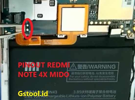 Pinout Redmi Note 4x Mido