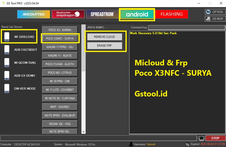 Micloud Frp Poco X3NFC - Surya